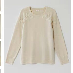Sale! Cozy Luxe Hand-Embroidered Pullover Sweater Small